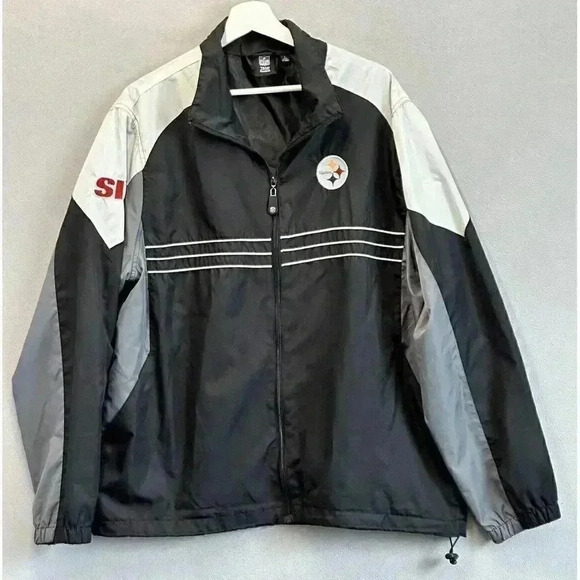 Reebok Other - Vintage Pittsburgh Steelers Reebok SI NFL Team Men’s L Zip Up Windbreaker Jacket